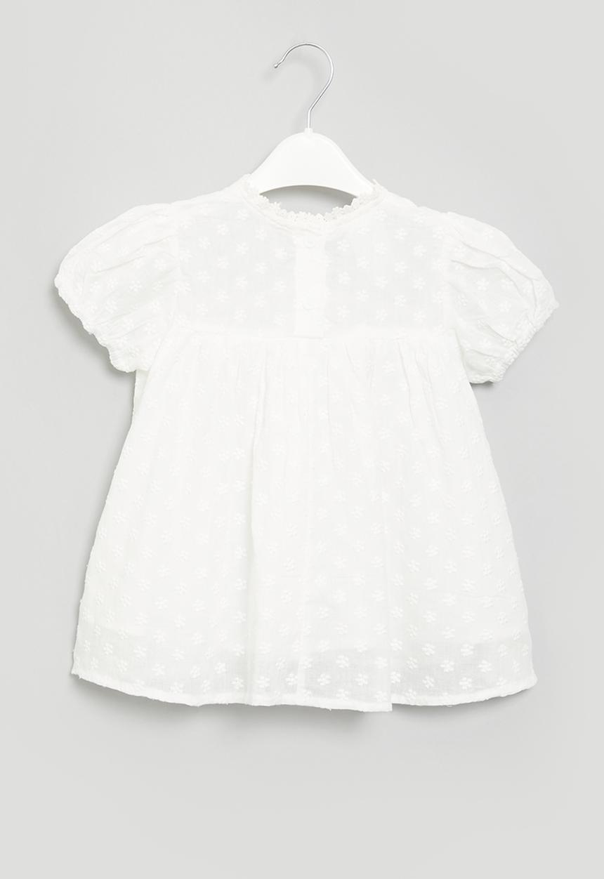 Pop Candy - Kids puff sleeve dress - white