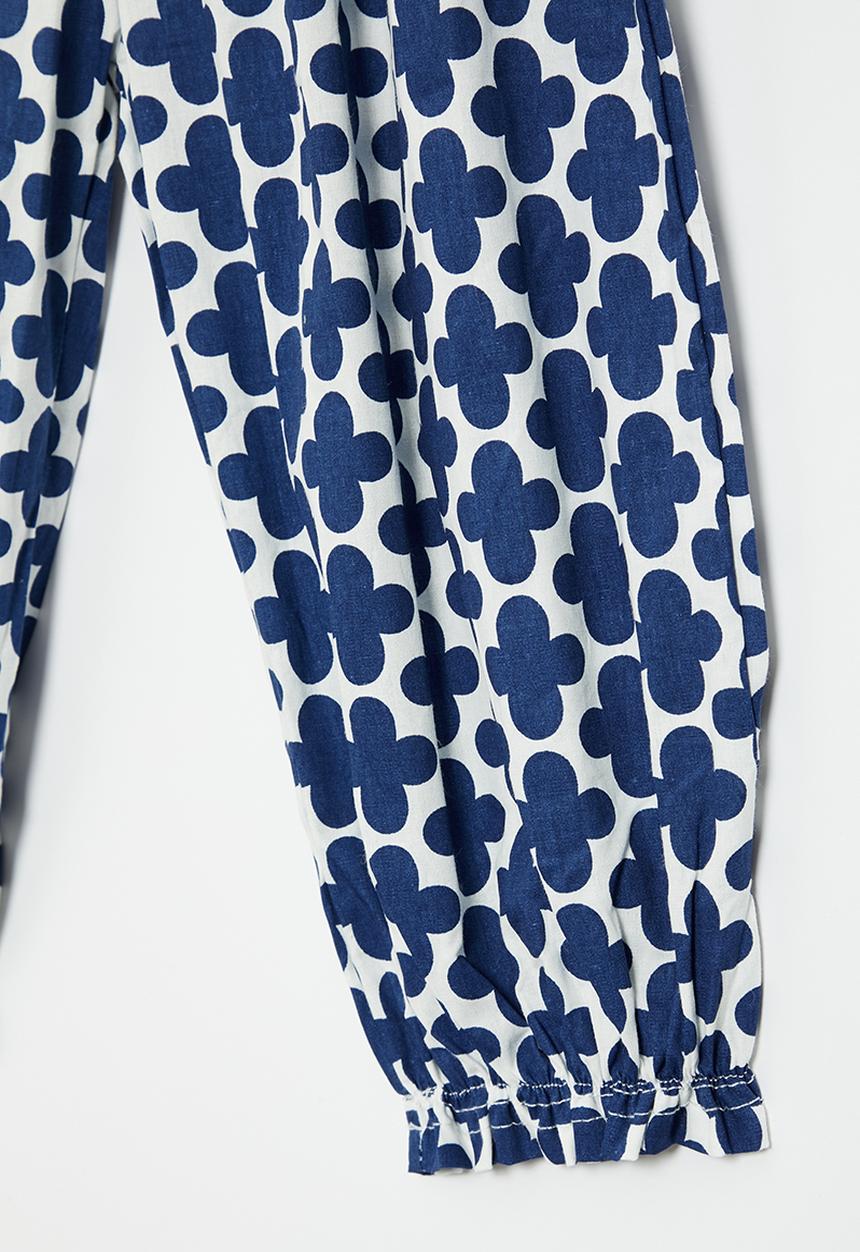 Pop Candy - Girls printed pants - navy & white