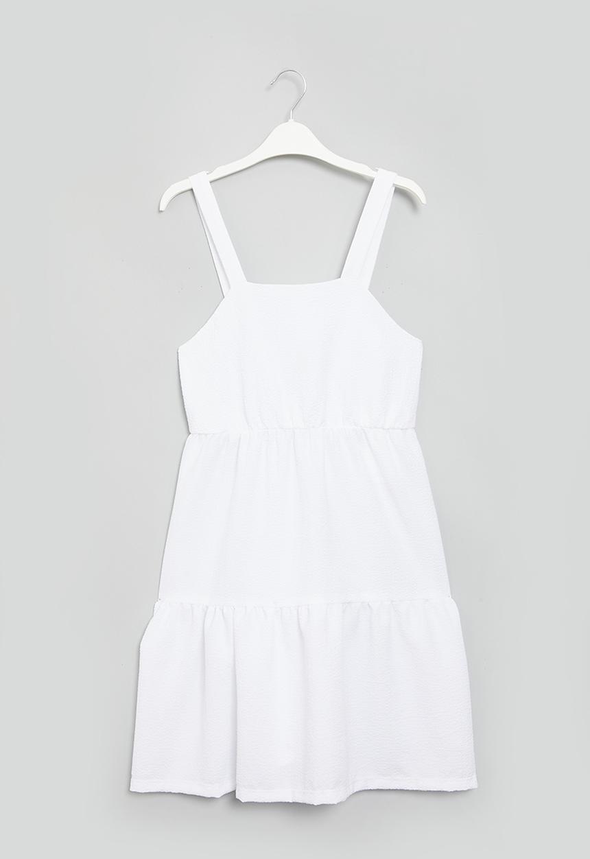 Superbalist - Textured dress with back detail - white