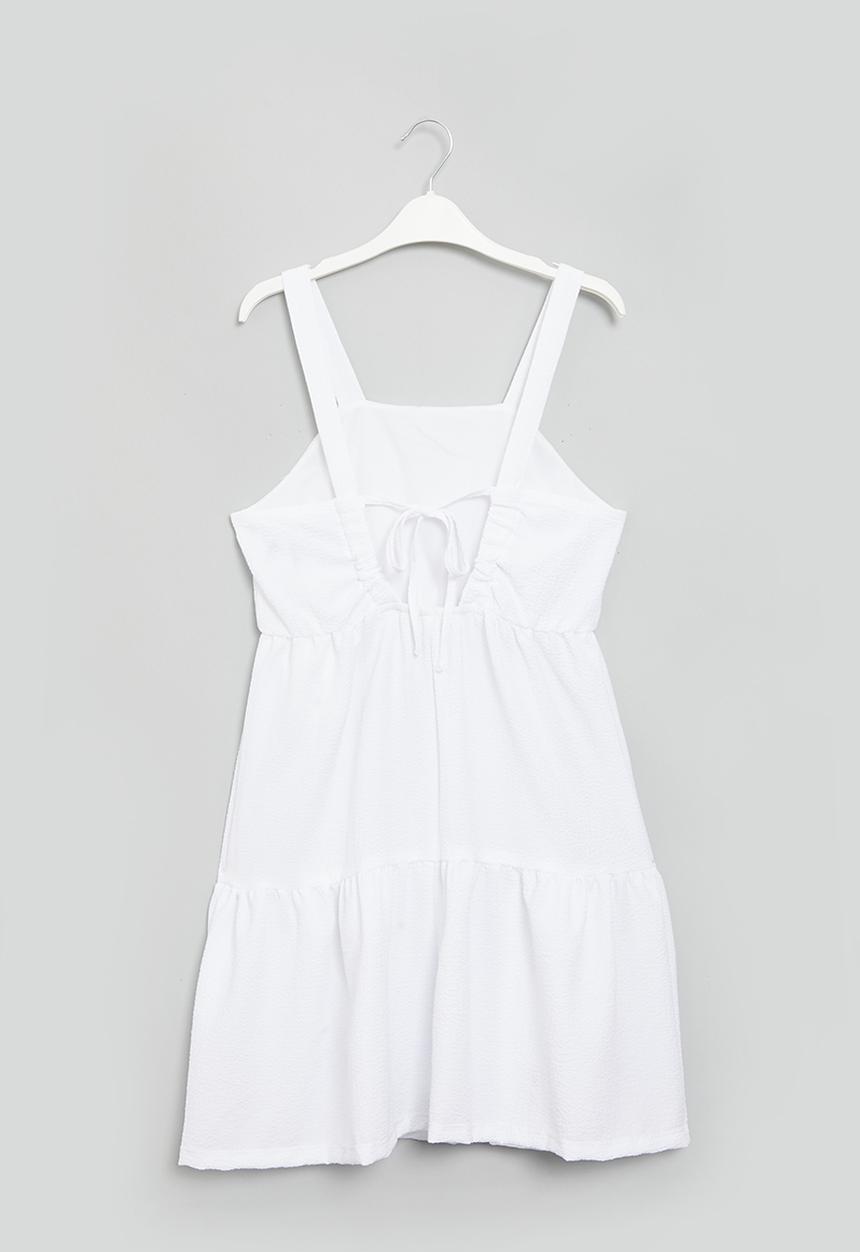 Superbalist - Textured dress with back detail - white