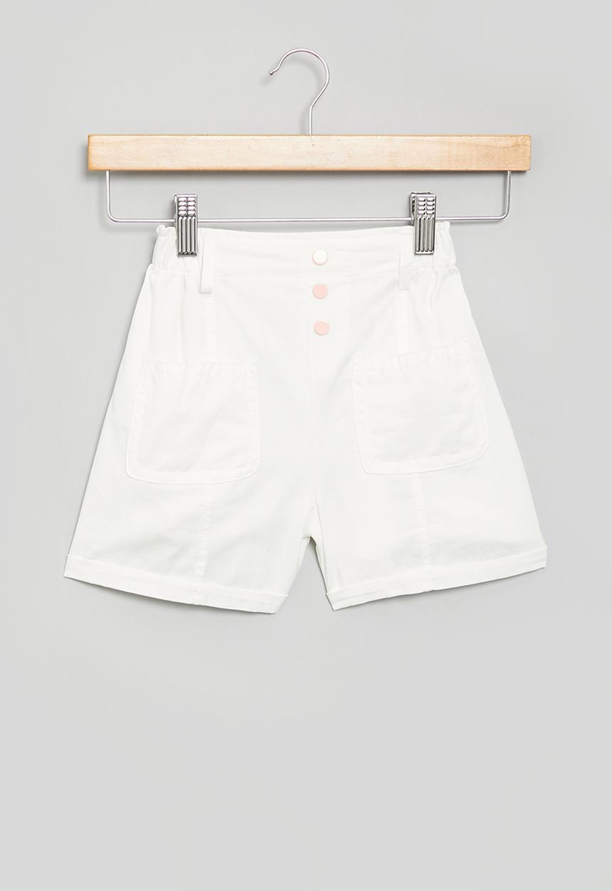 Pop Candy - Paperbag waist shorts - white