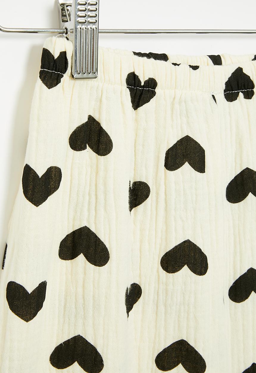Pop Candy - Girls pants with hearts - off white