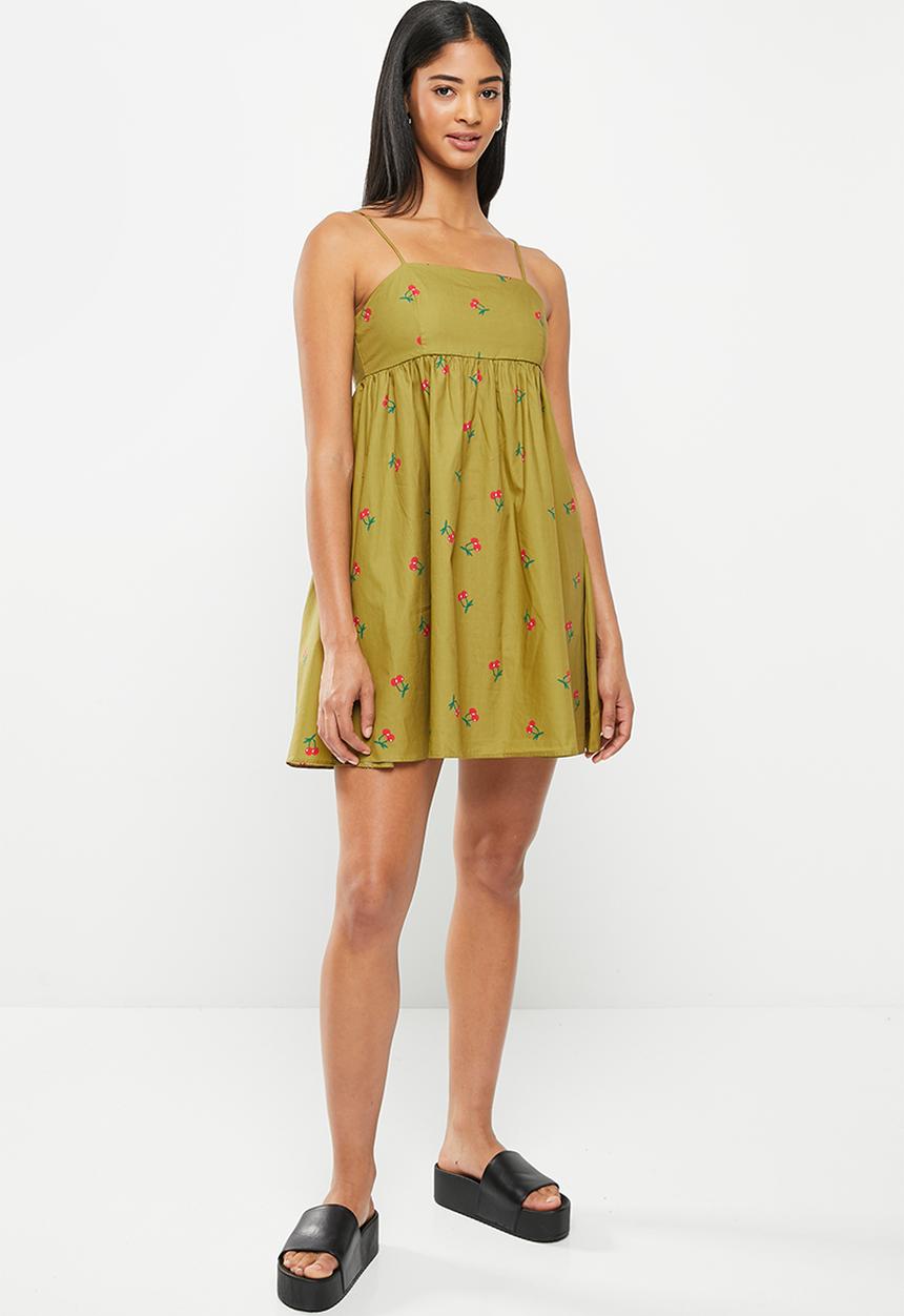 Glamorous - Cami dress - olive cherry print