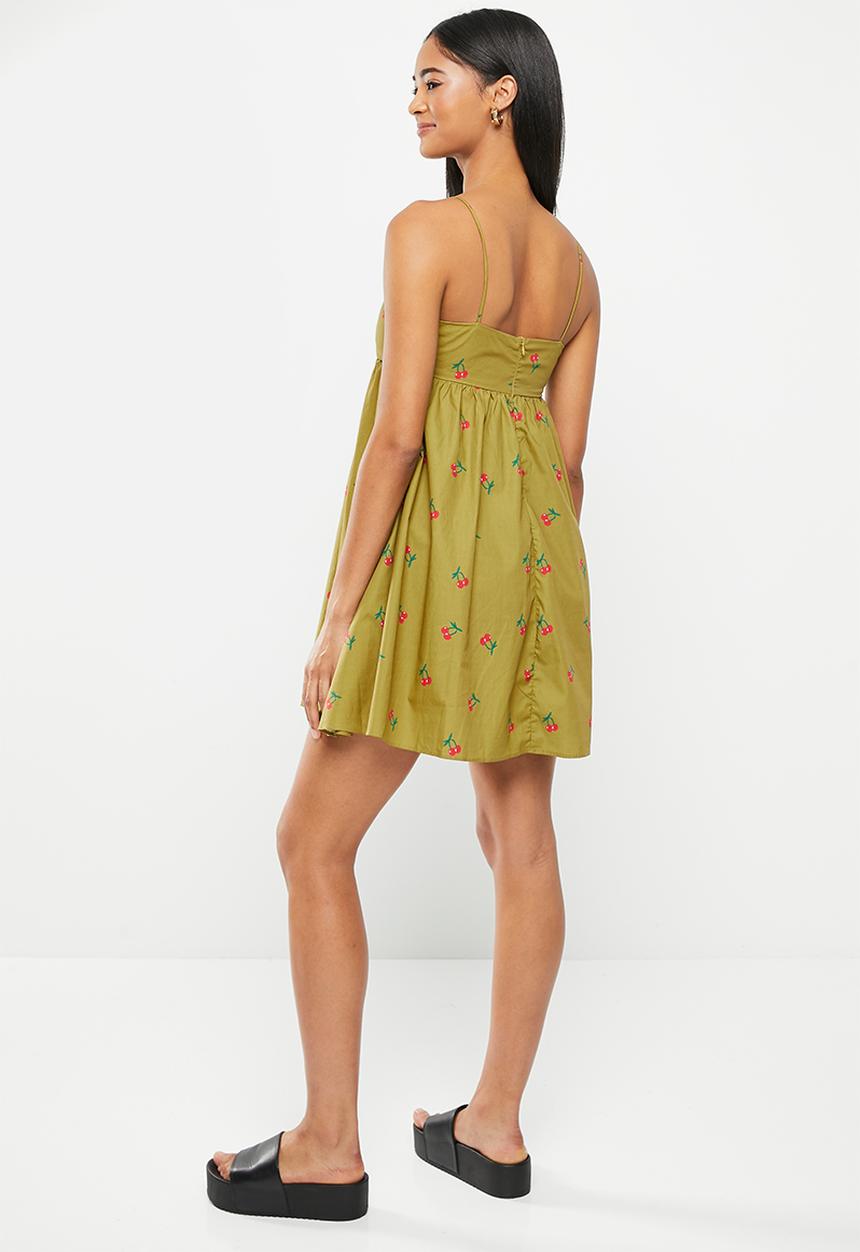 Glamorous - Cami dress - olive cherry print