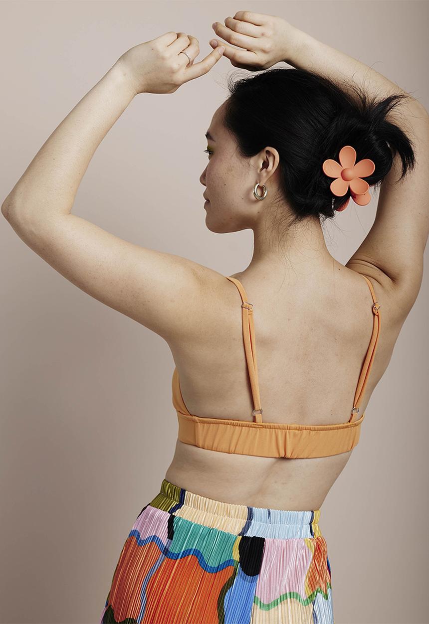 Me&B - Double fabric bralette with elastic - orange