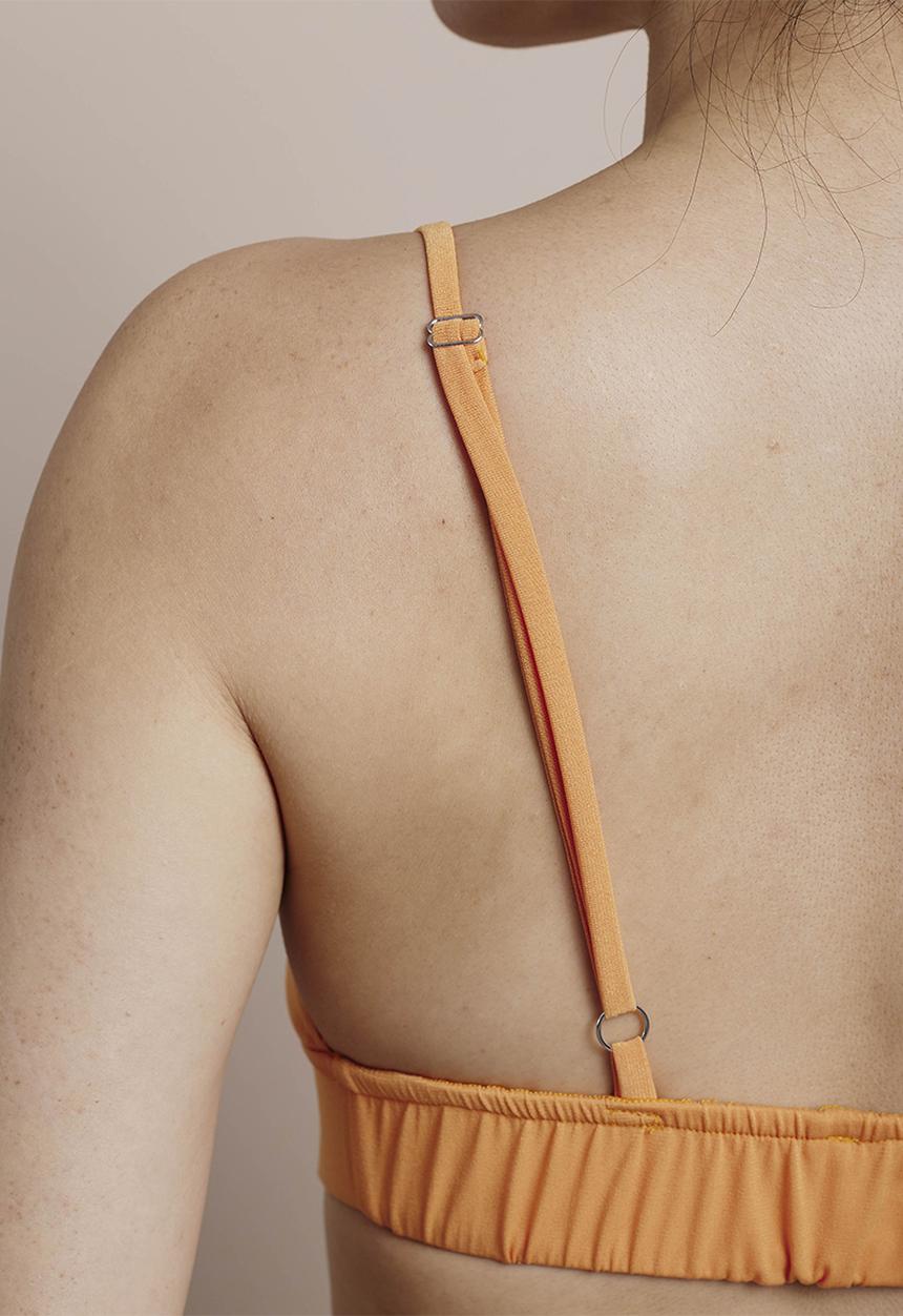 Me&B - Double fabric bralette with elastic - orange
