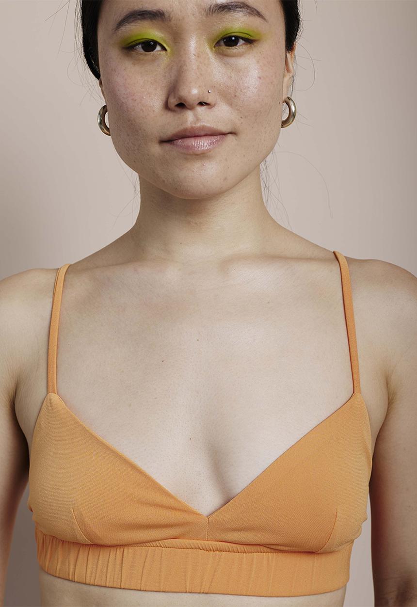 Me&B - Double fabric bralette with elastic - orange