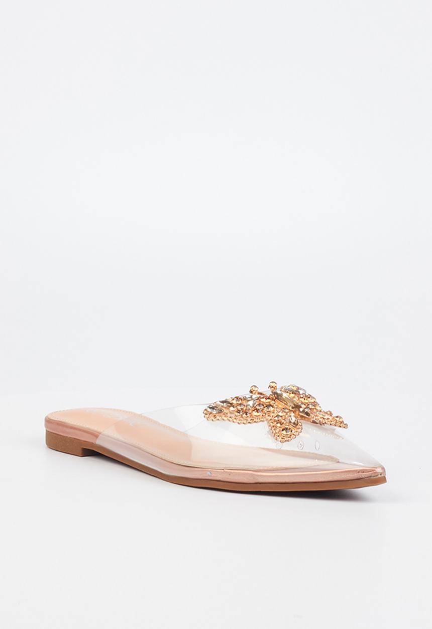Miss Black - Mariposa1 mule - rose gold