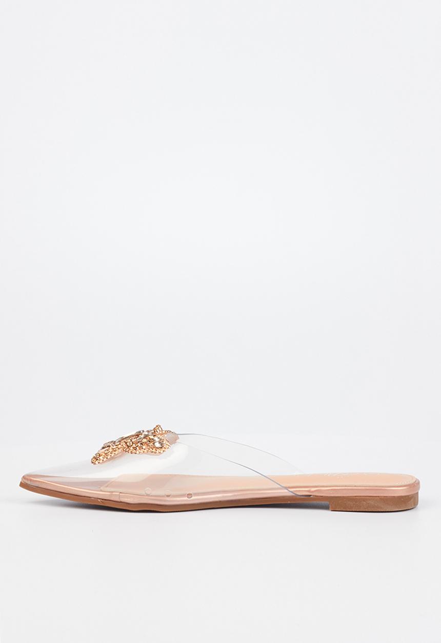 Miss Black - Mariposa1 mule - rose gold