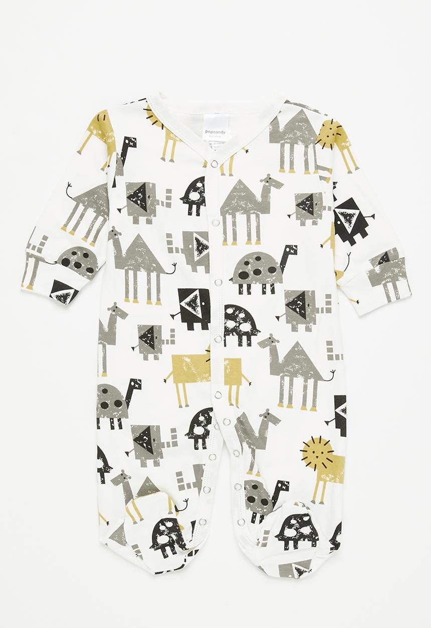 Pop Candy - Baby boys long sleeve babygrow - white