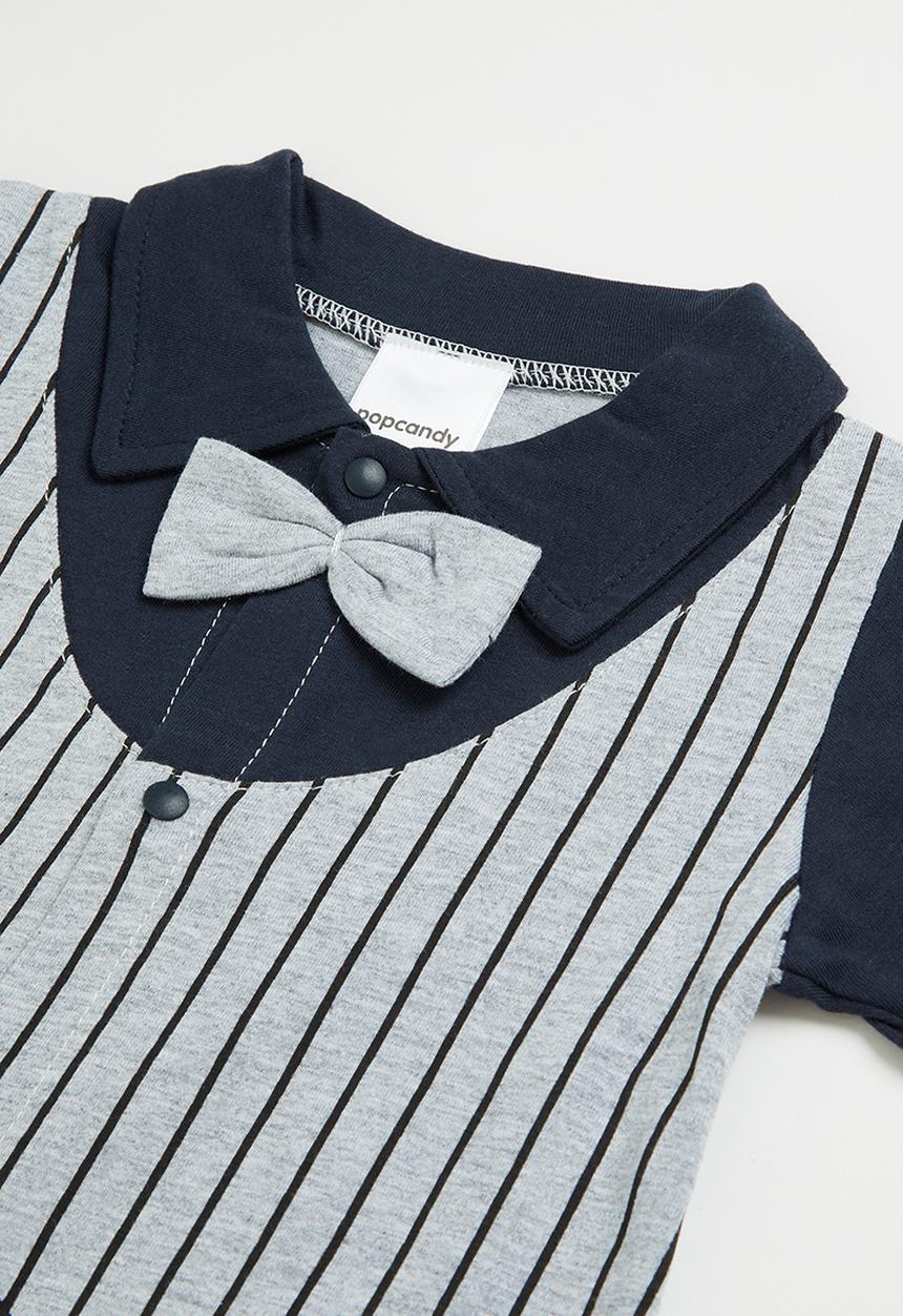 Pop Candy - Boys romper - navy & grey
