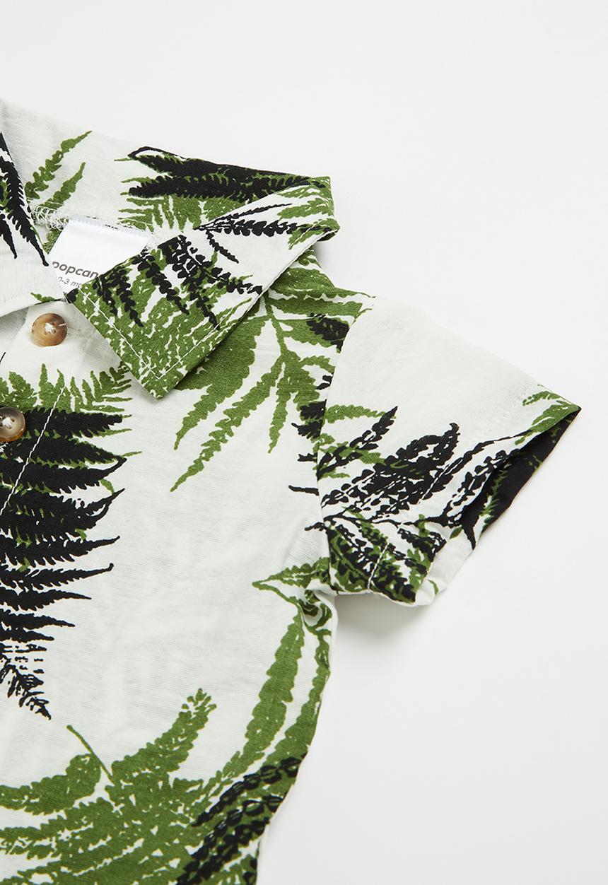 Pop Candy - Baby boys shirt & short set - white & green