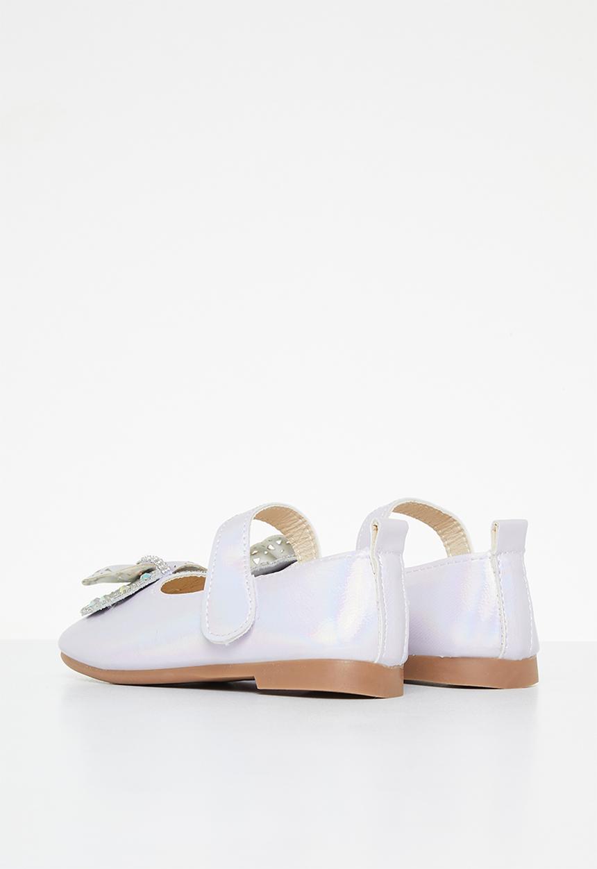 Pop Candy - Bow pump with strap - silver