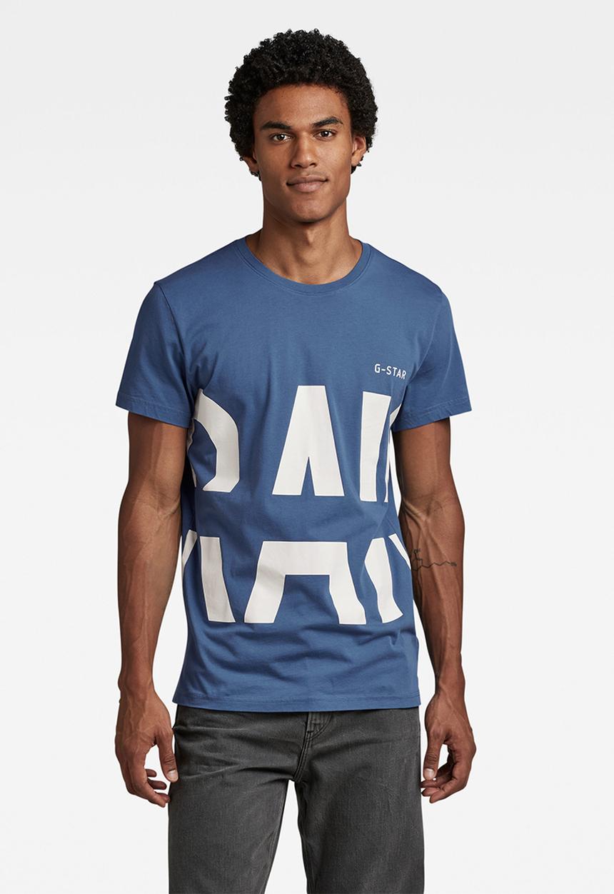 G-STAR - RAW strike thru t-shirt - retro blue