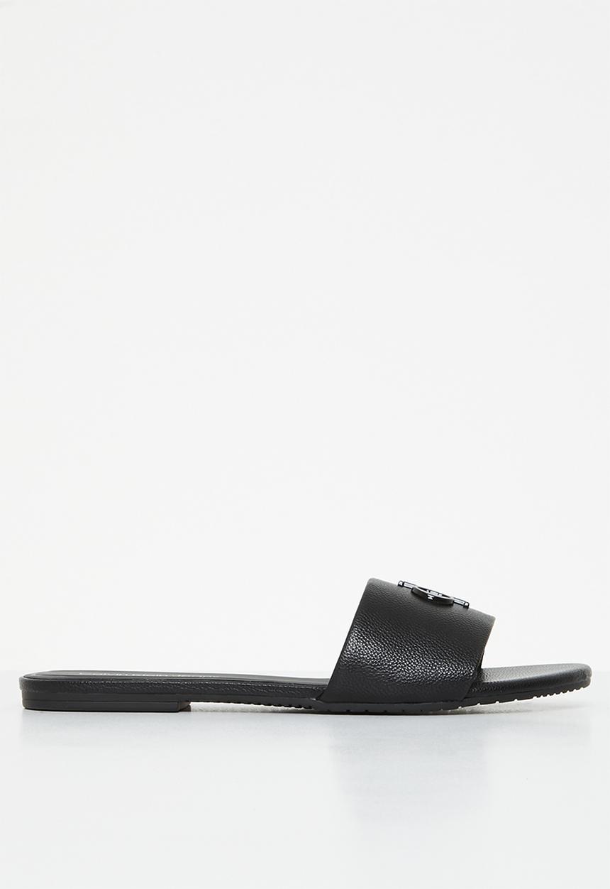 Calvin Klein - Flat sandal hw lth - black
