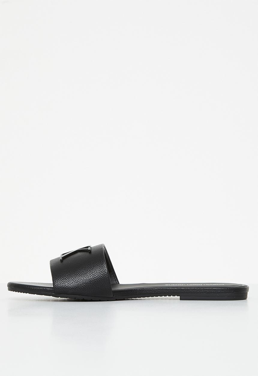 Calvin Klein - Flat sandal hw lth - black