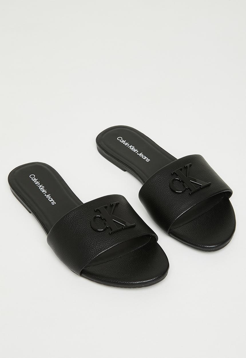 Calvin Klein - Flat sandal hw lth - black