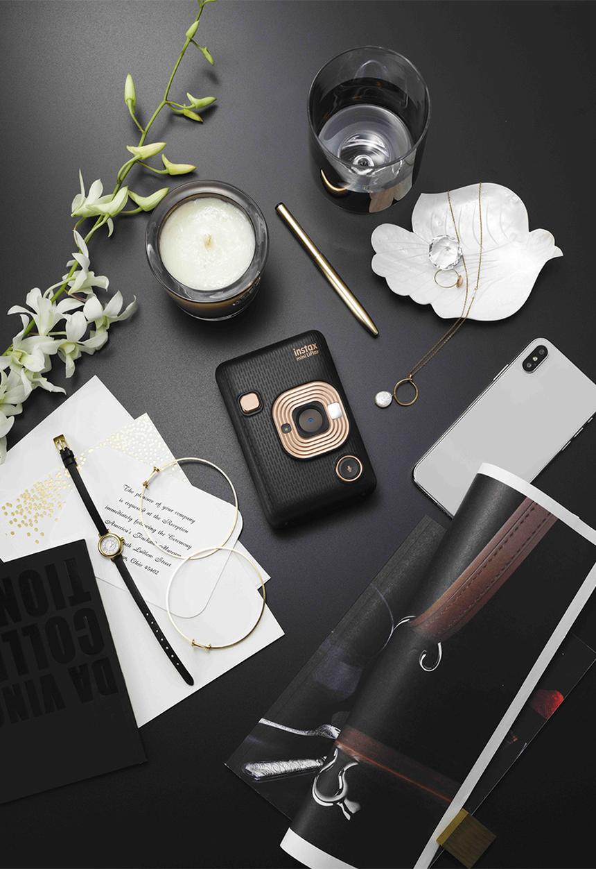 Fujifilm - Instax mini liplay camera kit - elegant black 