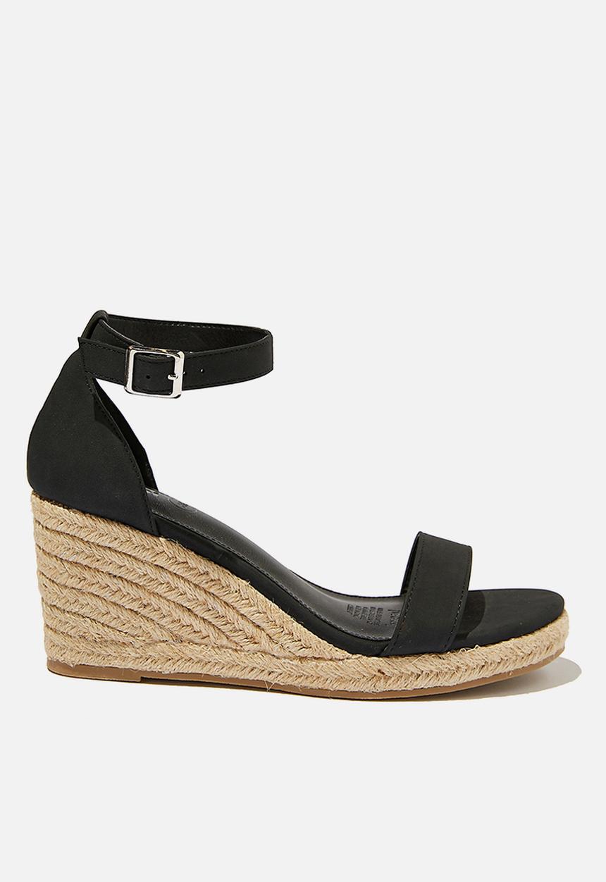 Cotton On - Addison open toe espadrille - black nubuck