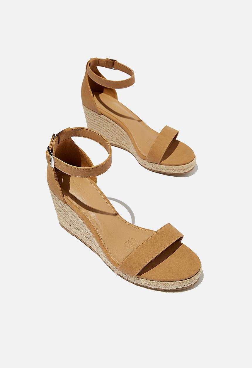 Cotton On - Addison open toe espadrille - camel nubuck