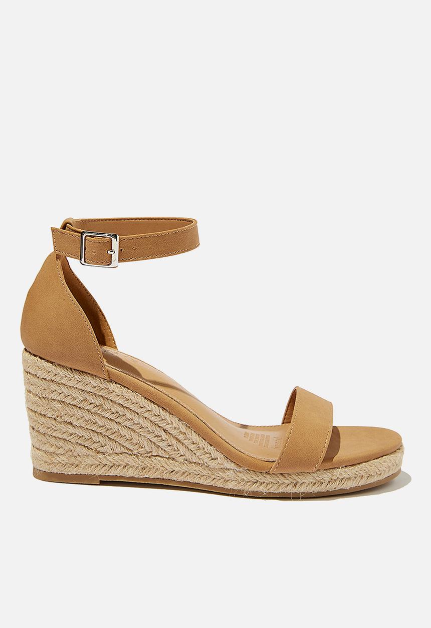 Cotton On - Addison open toe espadrille - camel nubuck
