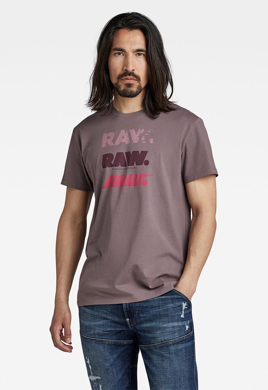 G-STAR - Triple raw r tee - dk taupe fungi