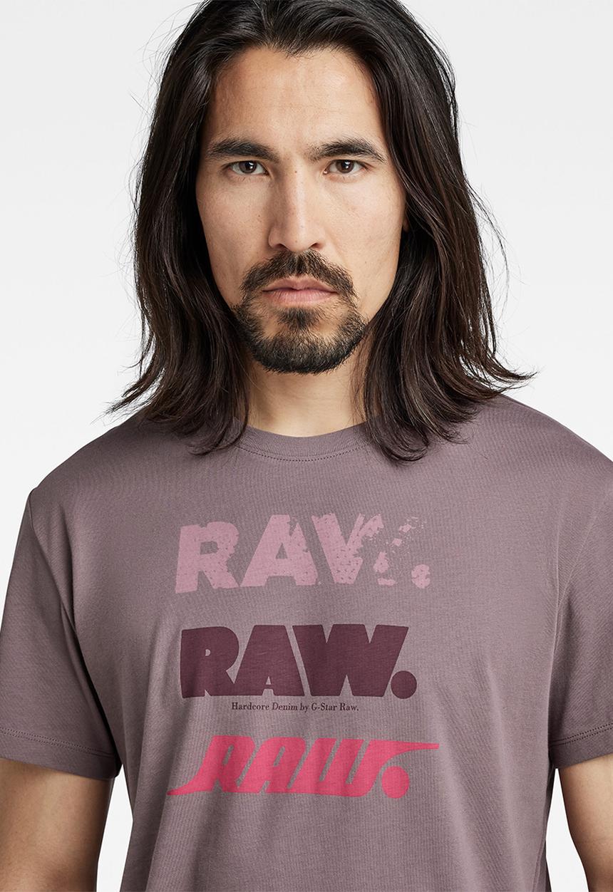 G-STAR - Triple raw r tee - dk taupe fungi