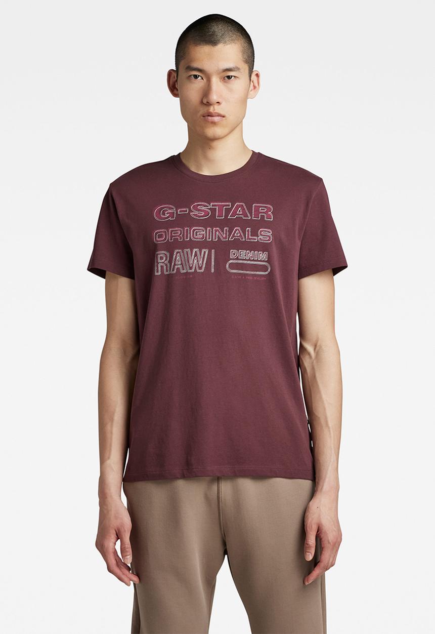 G-STAR - Originals stamp r tee - vineyard wine