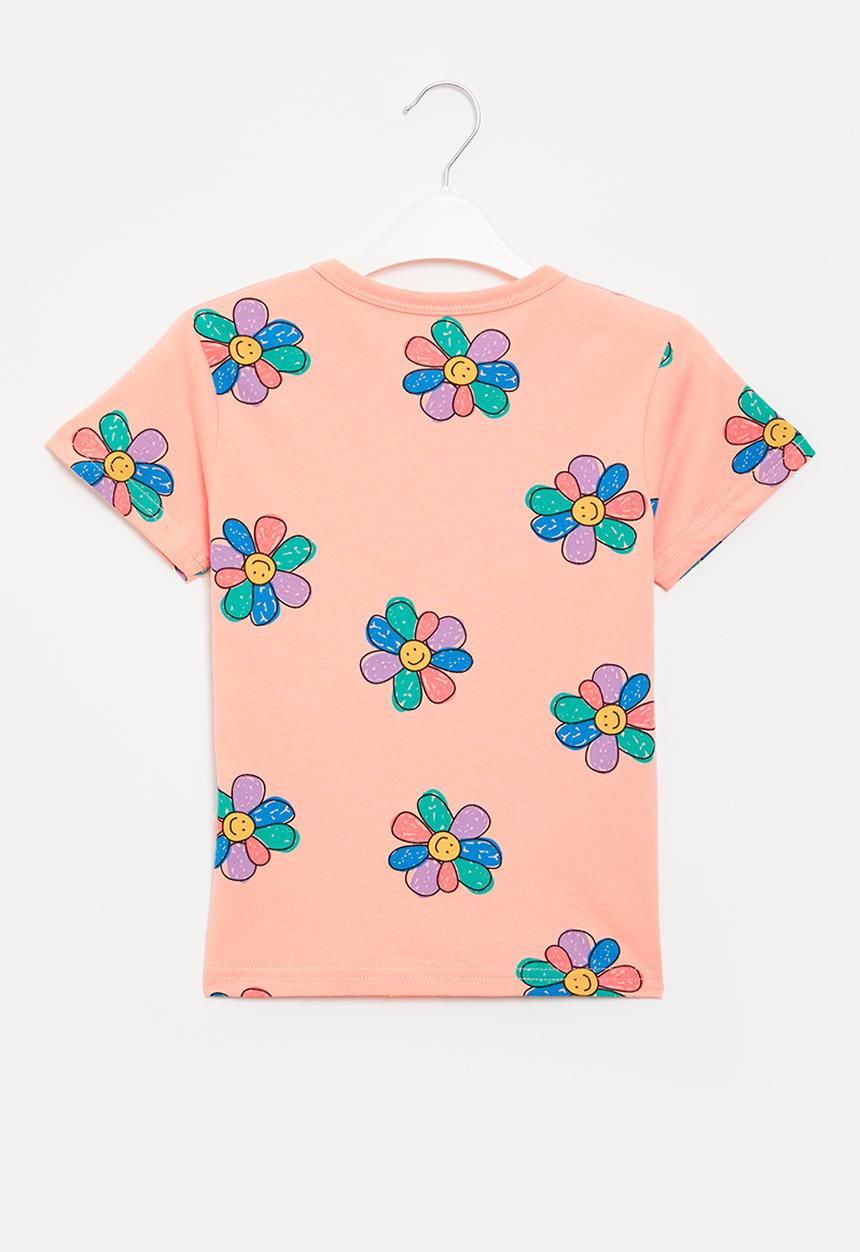 Pop Candy - Girls flower tee - pink