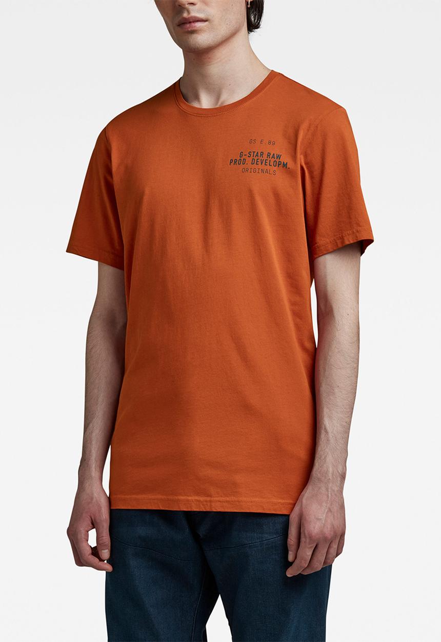 G-STAR - Faded raw back gr slim r tee - gold flame