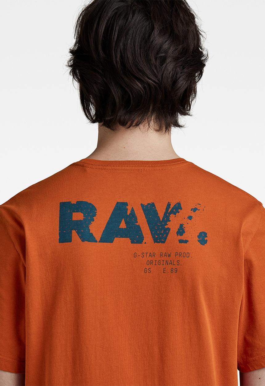 G-STAR - Faded raw back gr slim r tee - gold flame