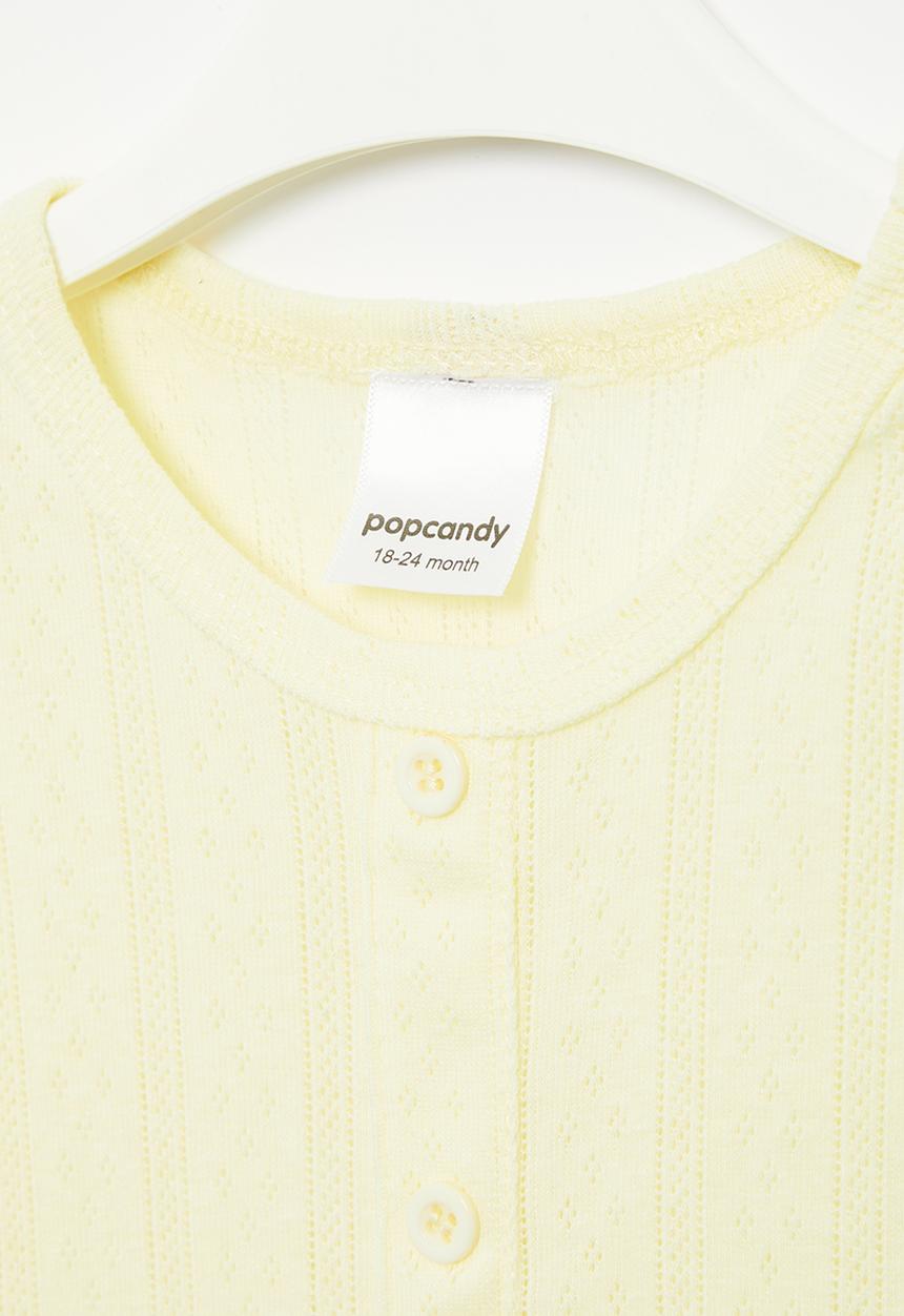 Pop Candy - Girls top with buttons - cream