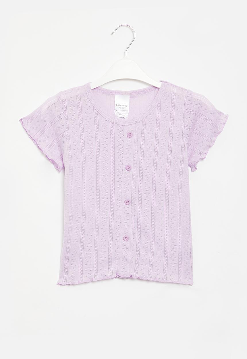 Pop Candy - Girls top with buttons - purple