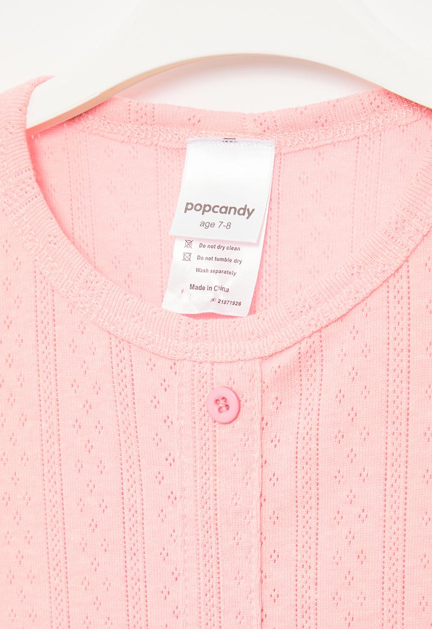 Pop Candy - Girls top with buttons - pink