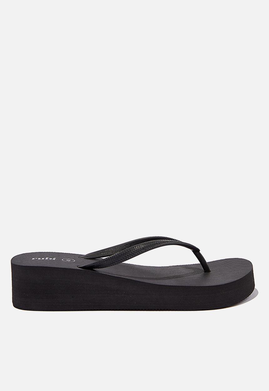 Cotton On - The rubi demi wedge flip flop - black