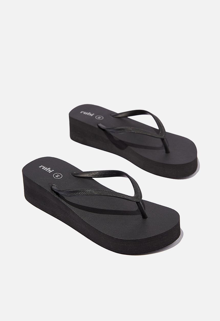 Cotton On - The rubi demi wedge flip flop - black