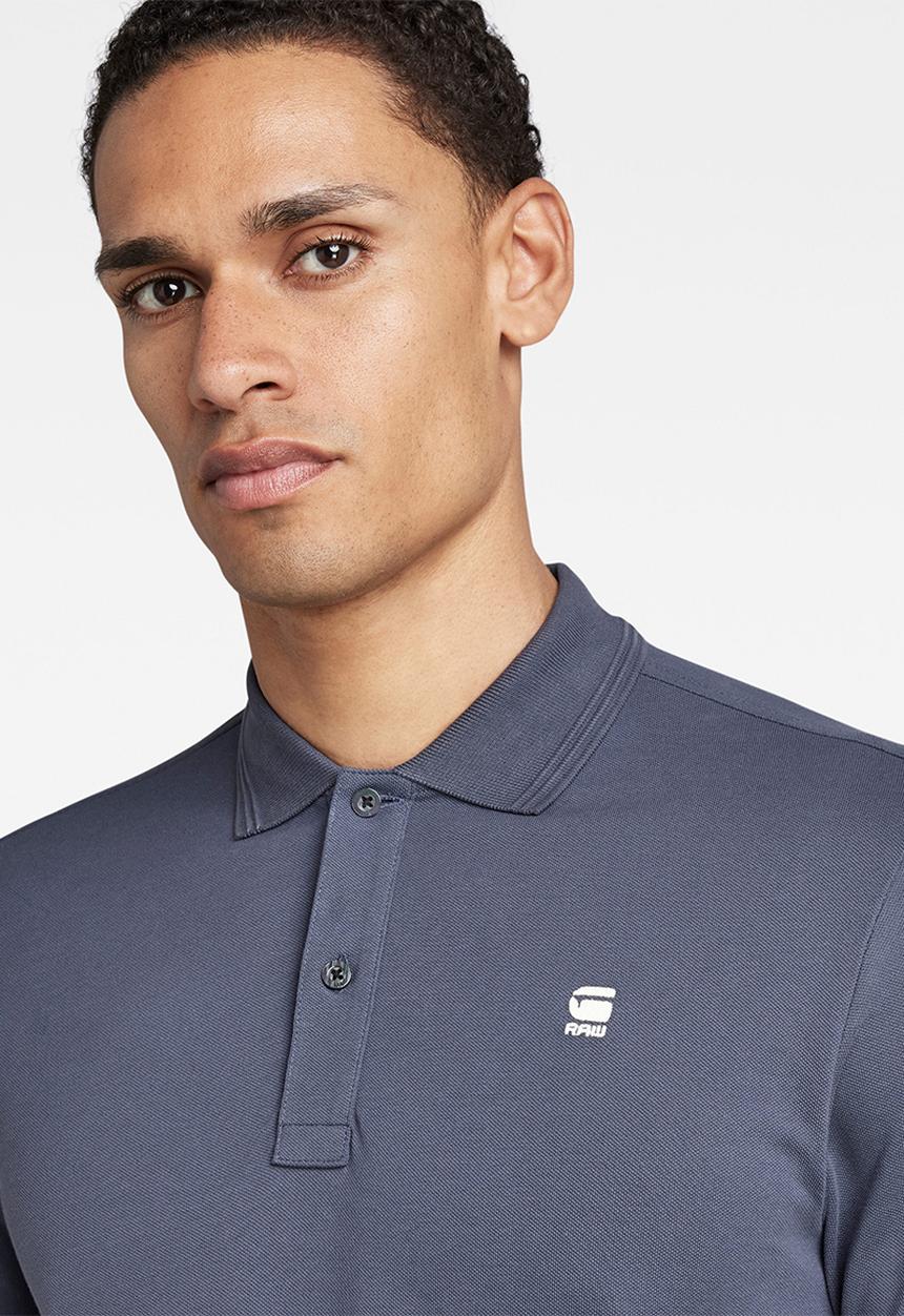 G-STAR - Dunda slim polo short sleeve - fantem blue