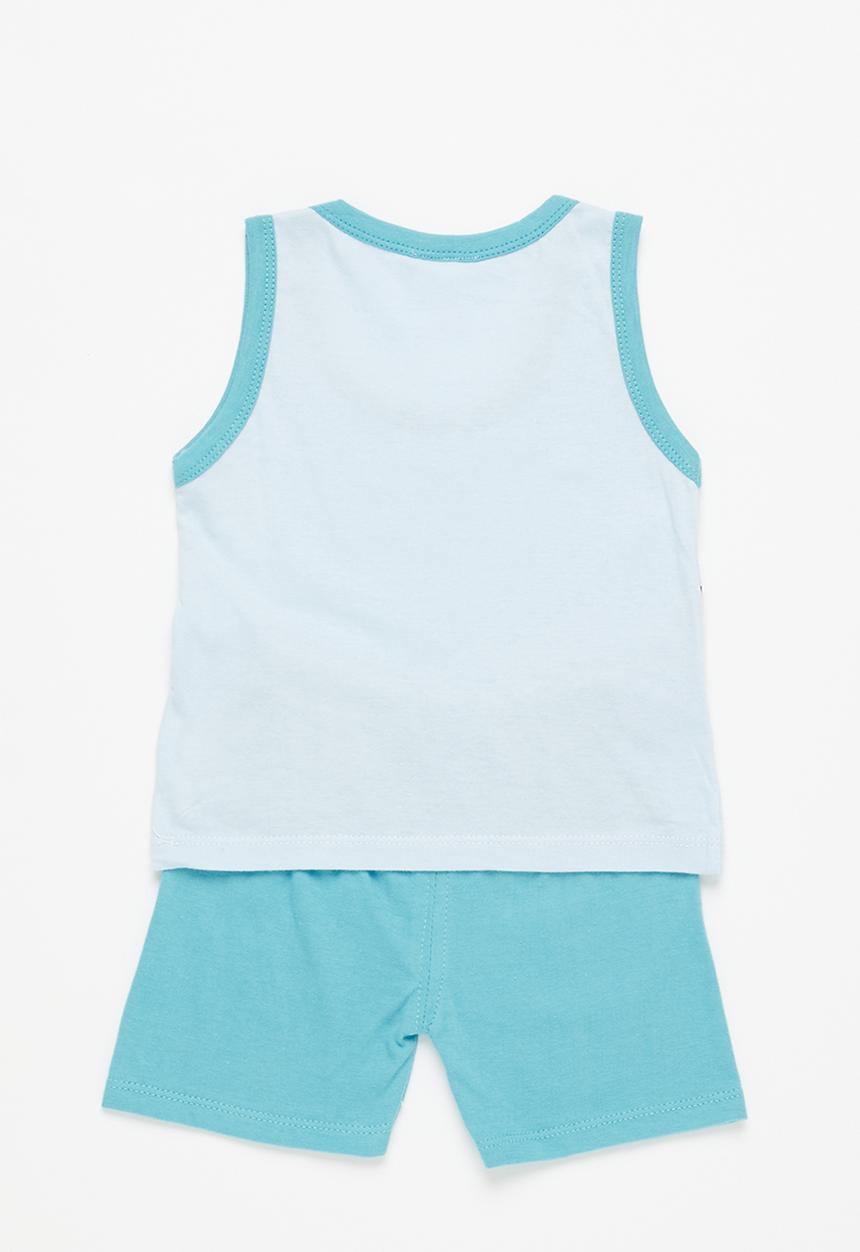 Pop Candy - Boys tank top & shorts set - blue