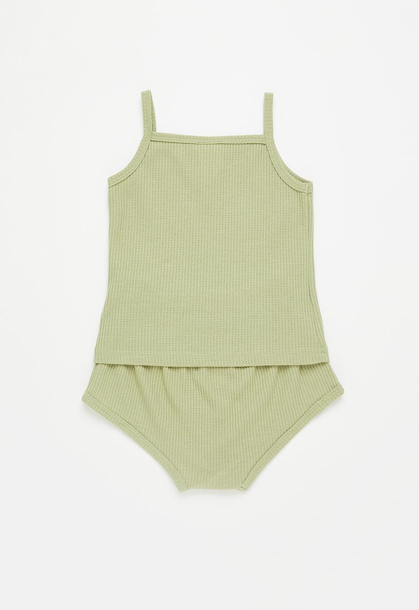 Pop Candy - Baby girls cami & shorts set - sage
