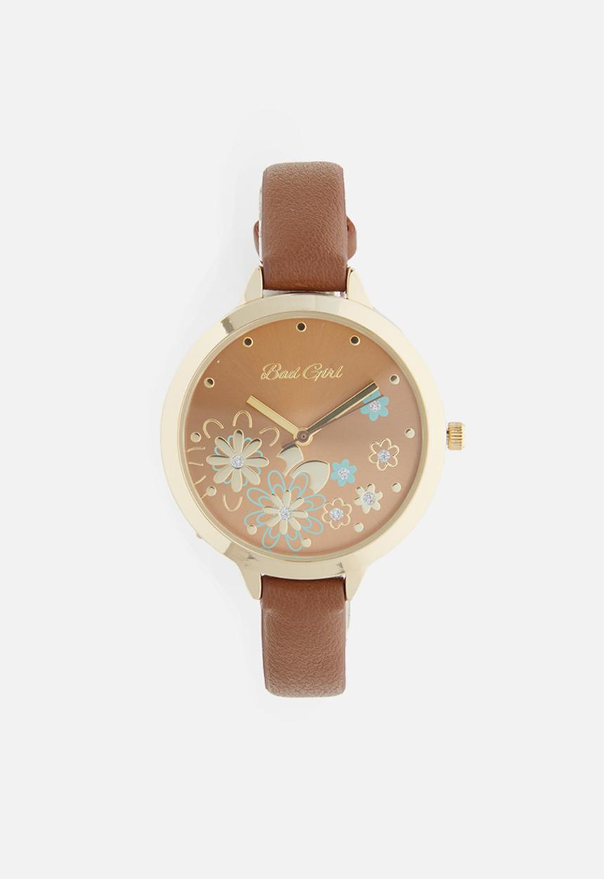 Cool Kids - Fluoro fever watch - tan & gold