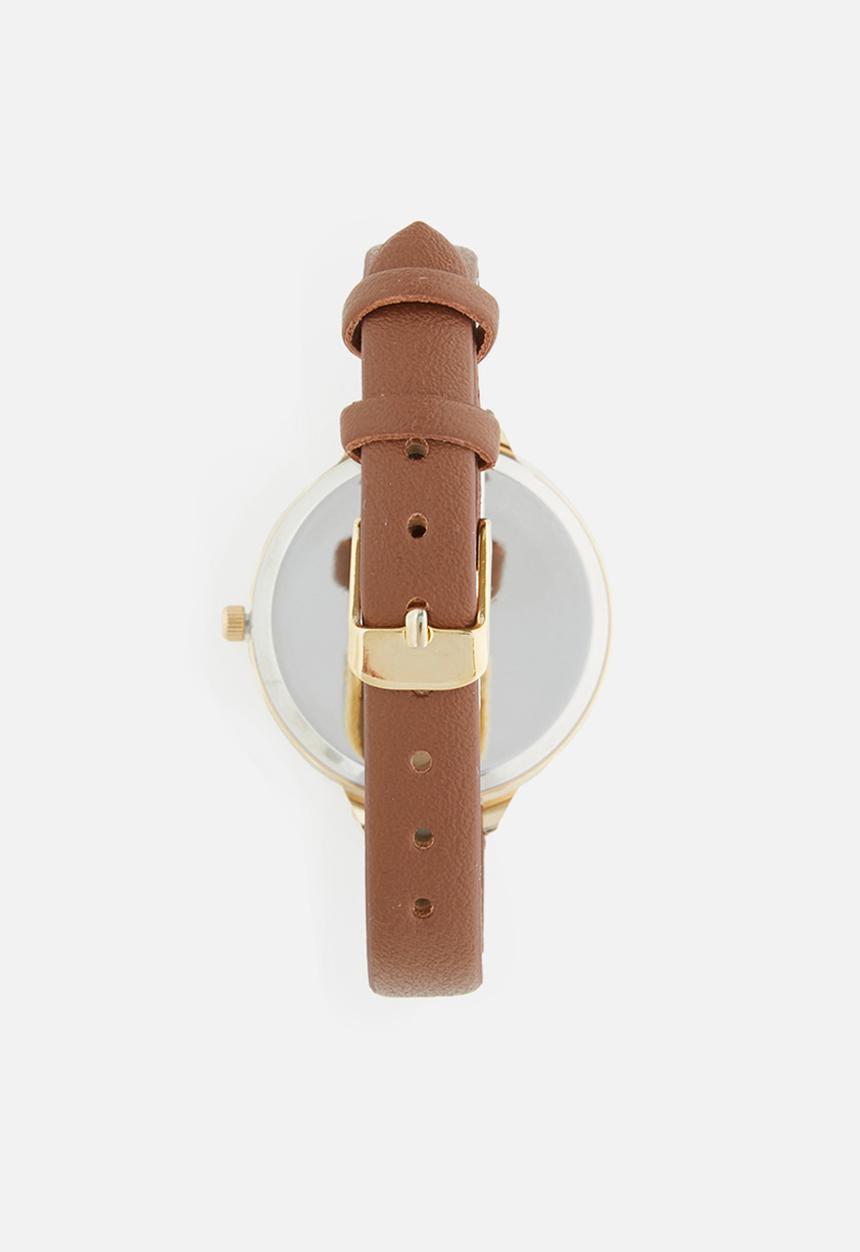 Cool Kids - Fluoro fever watch - tan & gold