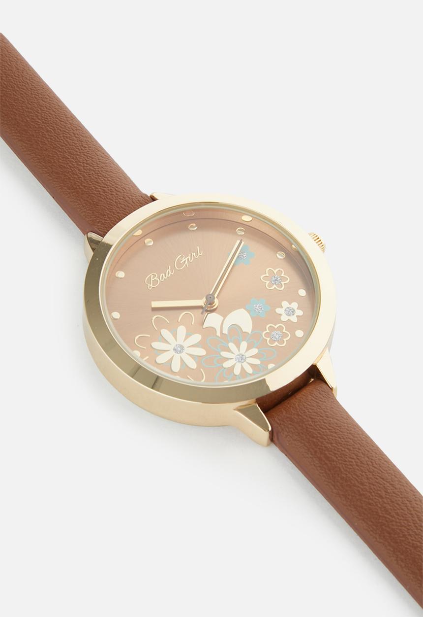 Cool Kids - Fluoro fever watch - tan & gold