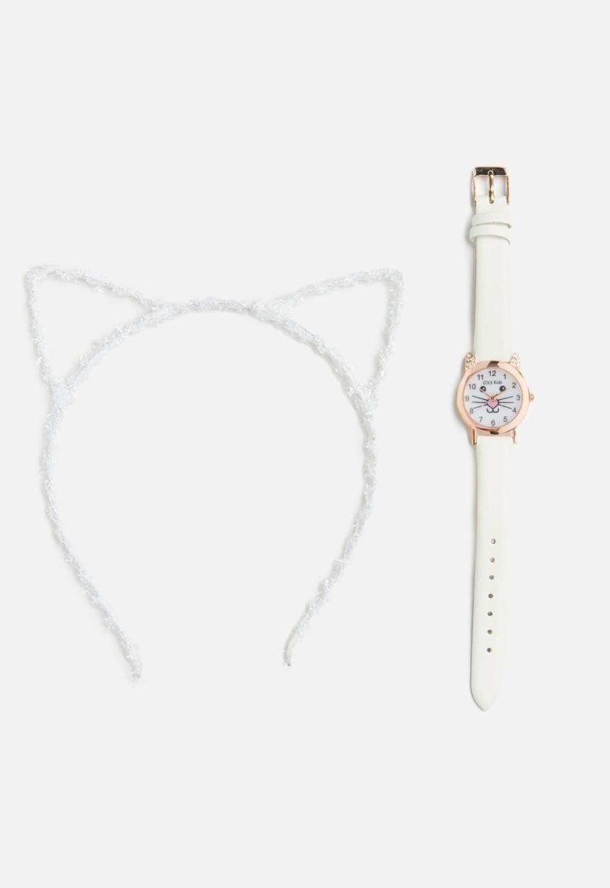 Cool Kids - Girls watch set - white & rose gold