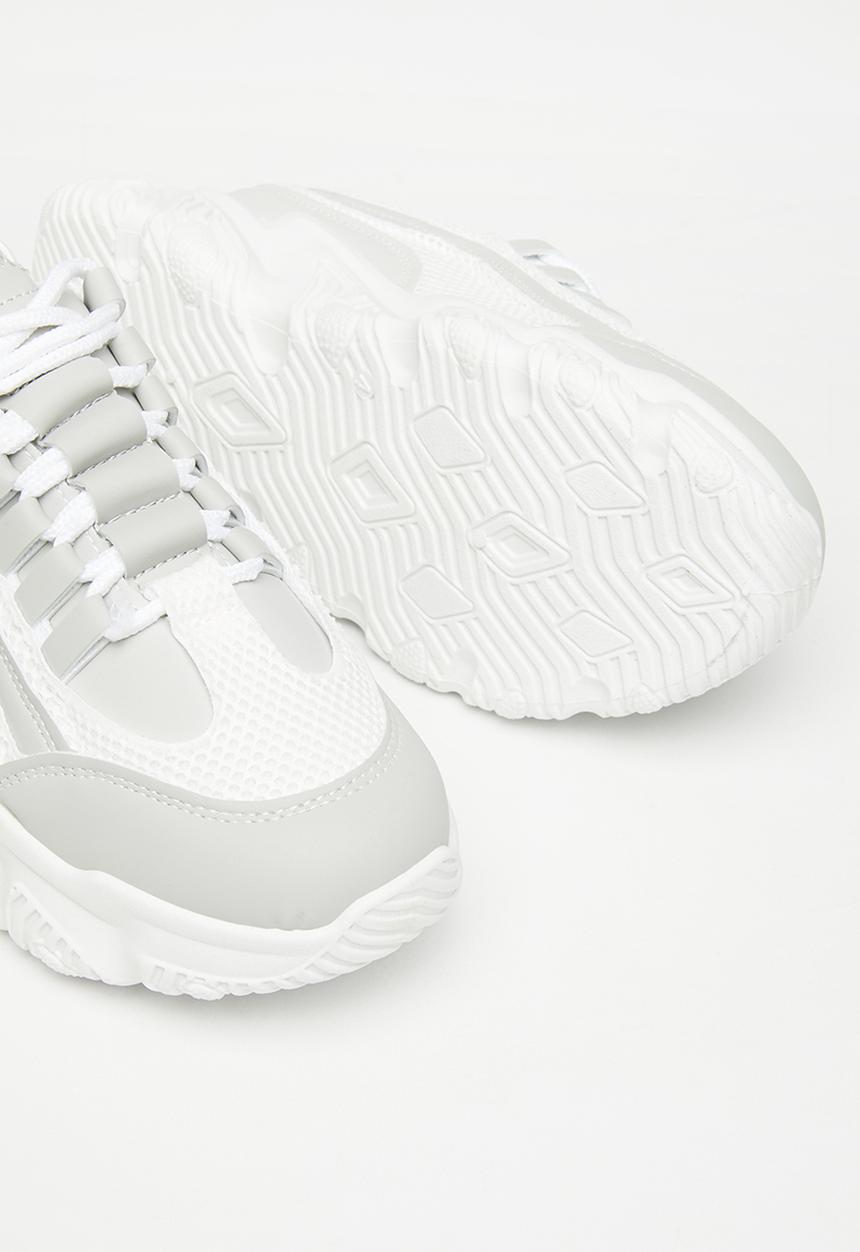Rebel Republic - Sneaker with mesh detail - white & grey