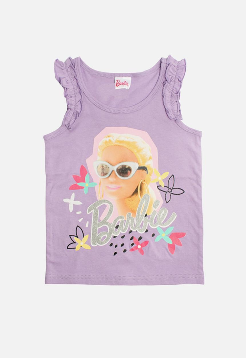 Character Group - Barbie 2 pack tee & vest - aqua/lilac