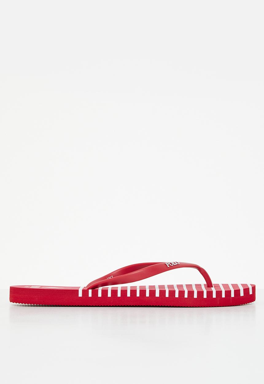 POLO - Stripe flip flop - red