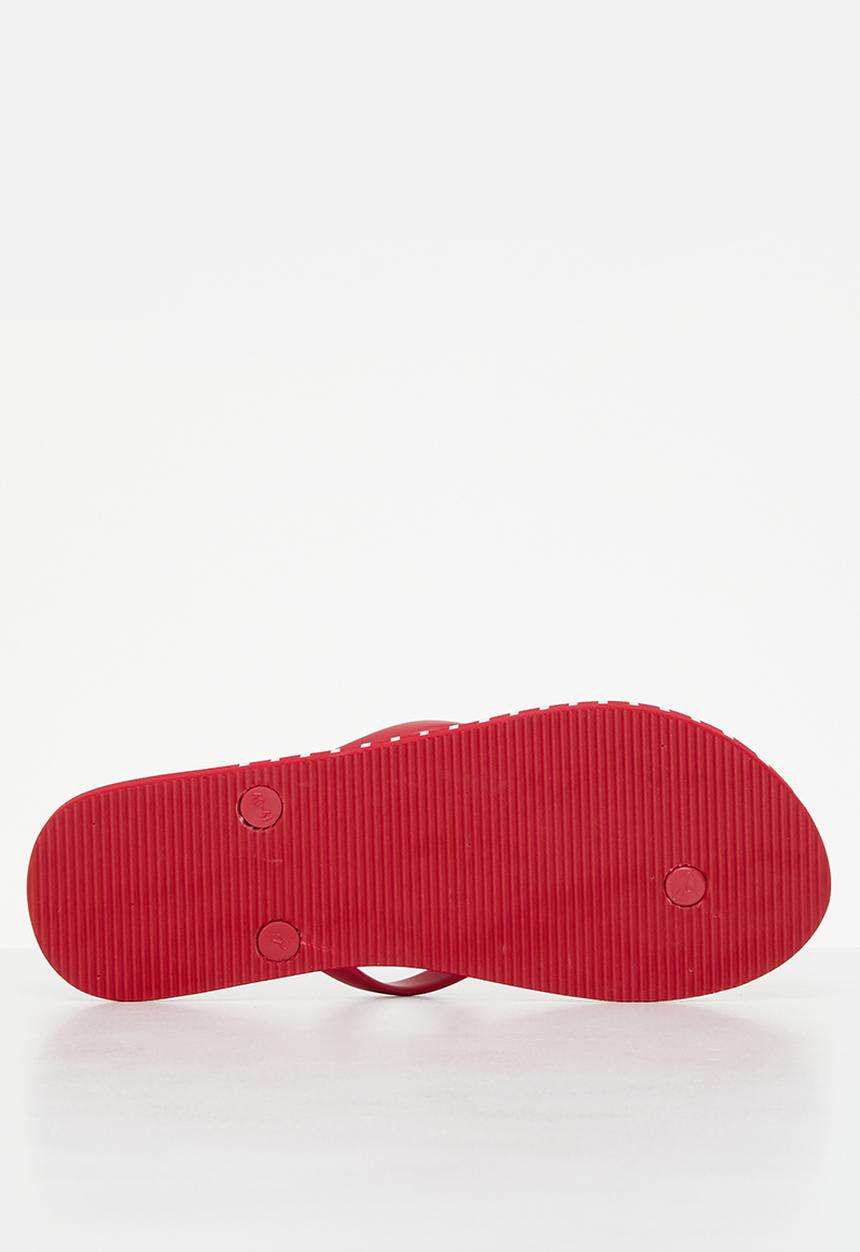 POLO - Stripe flip flop - red
