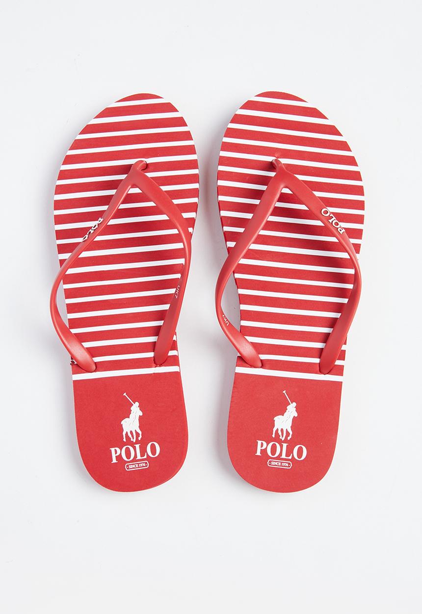 POLO - Stripe flip flop - red