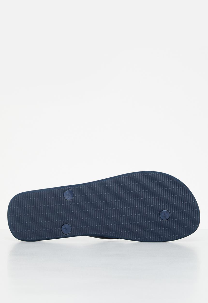 POLO - Basic floral print flip flop - navy