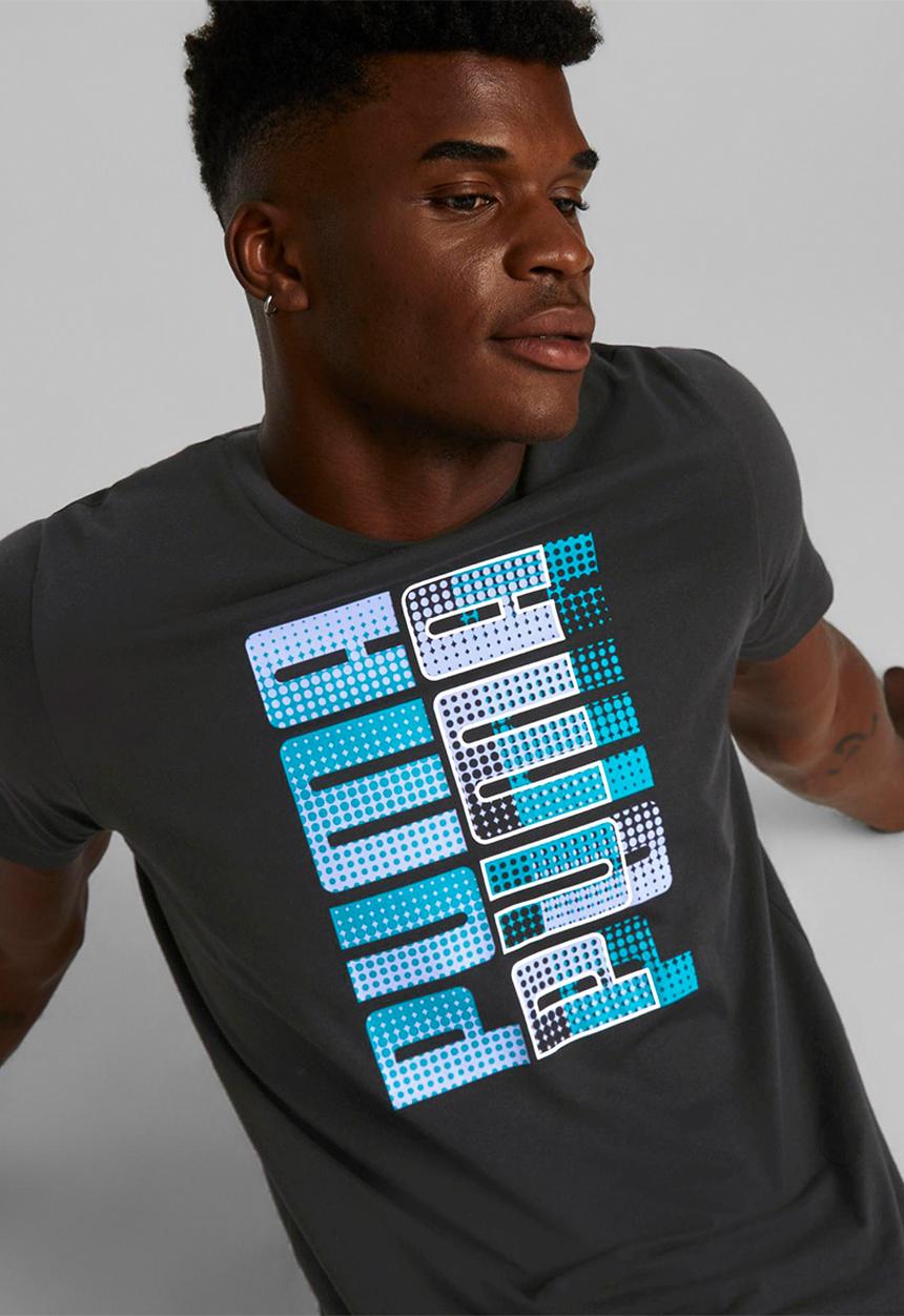 PUMA - Puma clash graphic tee - puma black